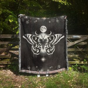 Moon Phase Goth Blanket