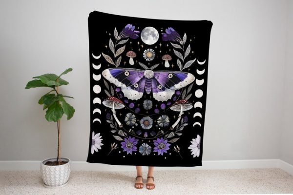 Moon Phase Goth Blanket
