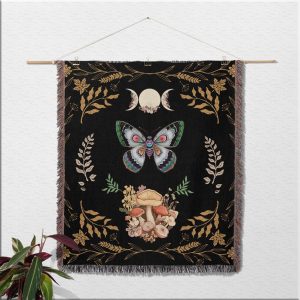 Moon Phase Goth Blanket