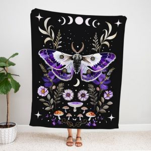 Moon Phase Goth Blanket