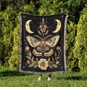 Moon Phase Goth Blanket