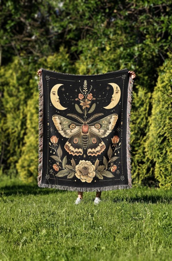 Moon Phase Goth Blanket