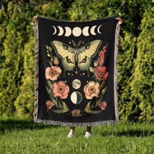 Moon Phase Goth Blanket