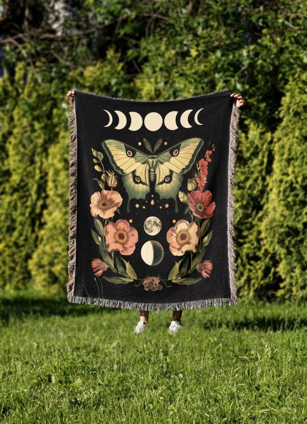 Moon Phase Goth Blanket