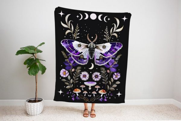 Moon Phase Goth Blanket