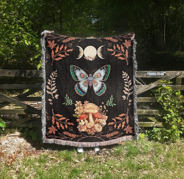 Moon Phase Goth Blanket