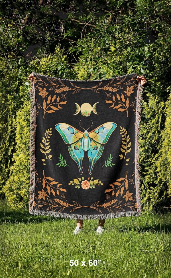 Moon Phase Goth Blanket