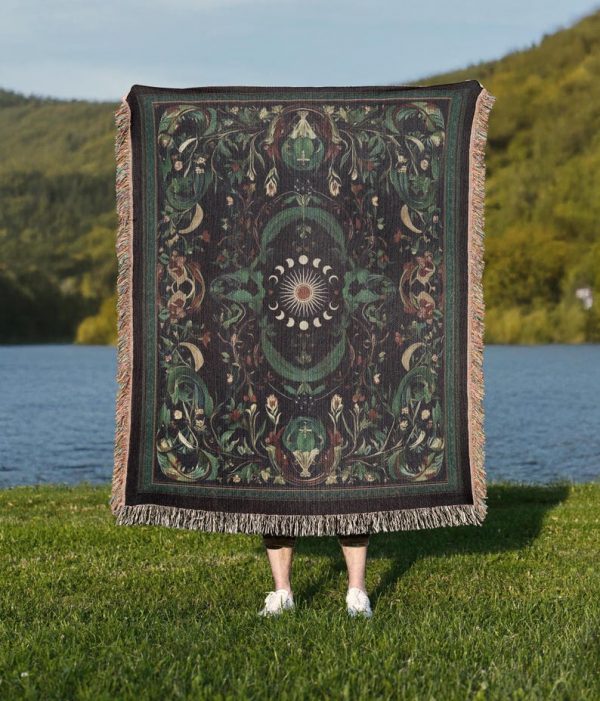 Moon Phase Woven Blanket