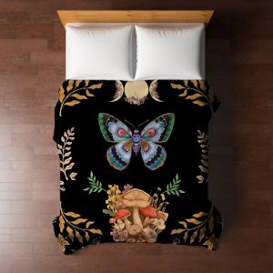 Moon Phases Cottagecore Sherpa Blanket