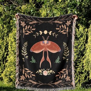 Moon Phases Goth Blanket