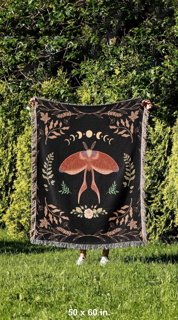 Moon Phases Goth Blanket