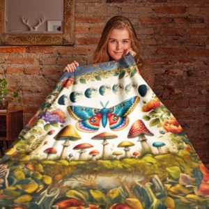 Moon Phases Moth Blanket