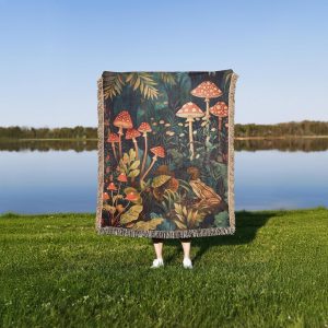Mushroom Lover Woven Blanket