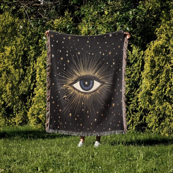 Mystical Evil Eye Woven Blanket
