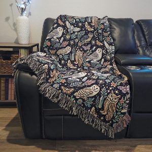 Mystical Owls Woven Blanket
