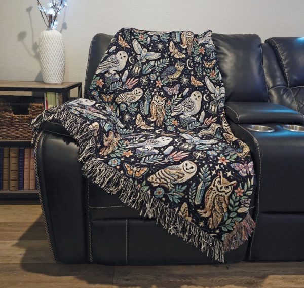 Mystical Owls Woven Blanket