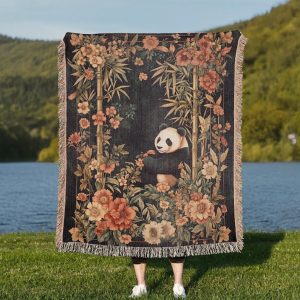 Panda Woven Throw Blanket
