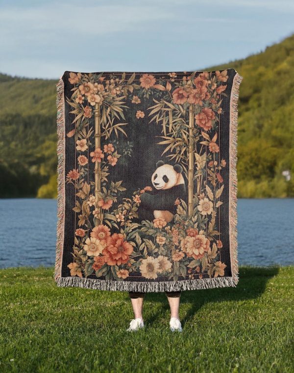 Panda Woven Throw Blanket