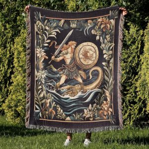 Perseus And Kraken Woven Blanket