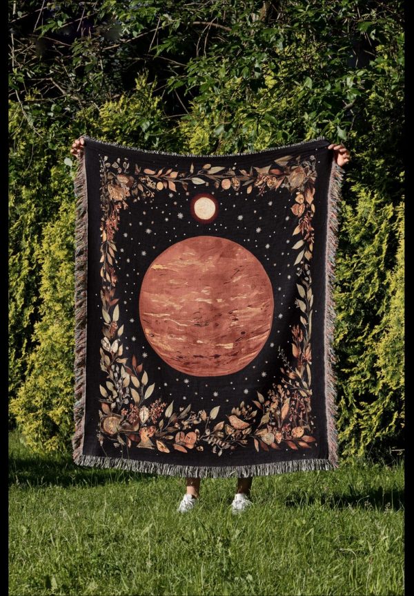 Planet Mars Woven Blanket