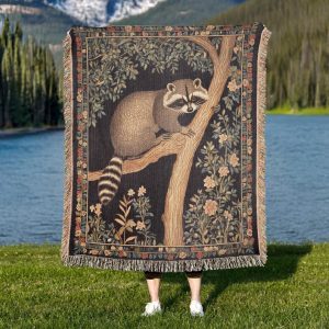 Raccoon Woven Blanket