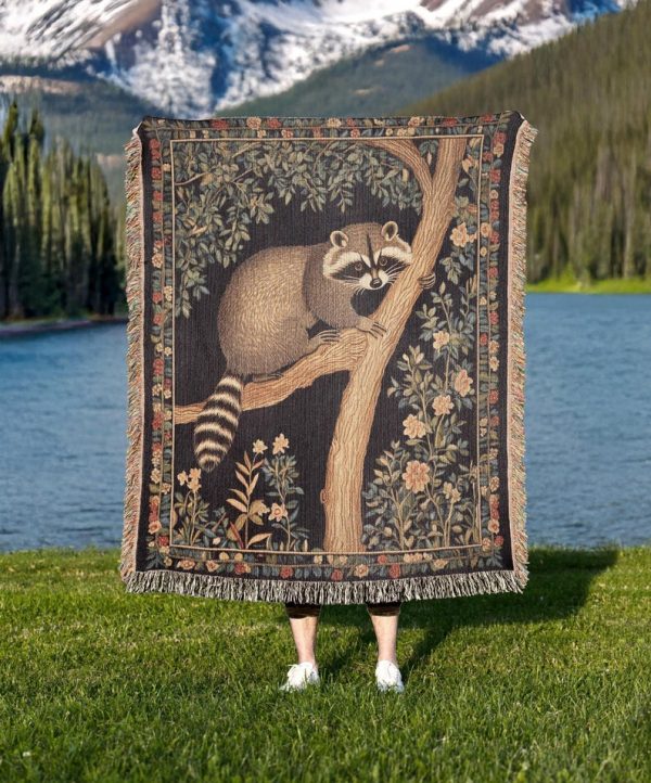 Raccoon Woven Blanket