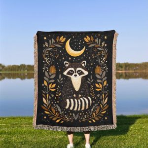 Raccoon Woven Blanket