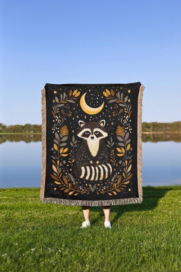 Raccoon Woven Blanket