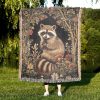 Raccoon Woven Tapestry Blanket