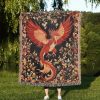 Red Phoenix Woven Blanket