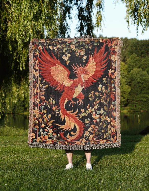 Red Phoenix Woven Blanket