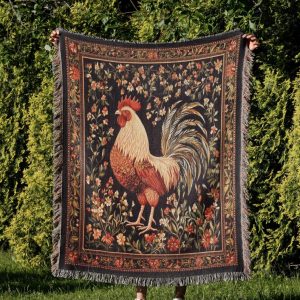 Rooster Woven Blanket