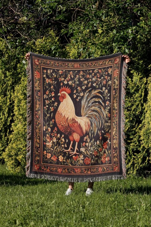 Rooster Woven Blanket