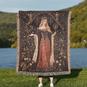 Sorceress Circe Floral Woven Blanket
