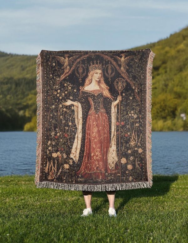 Sorceress Circe Floral Woven Blanket