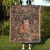 Tabby Cat Woven Tapestry Blanket