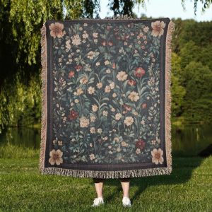 Vintage Floral Throw Blanket