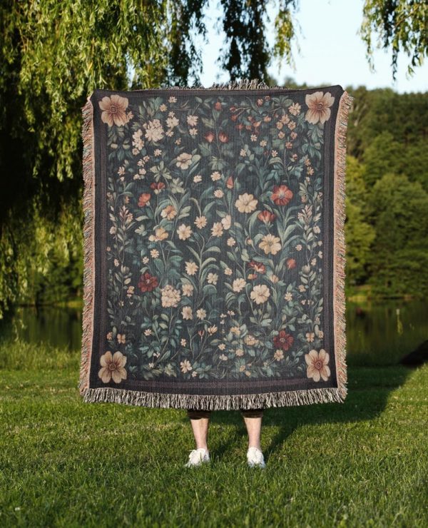 Vintage Floral Throw Blanket