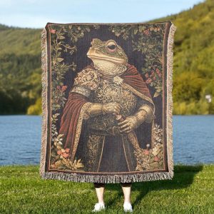 Warrior Frog Woven Blanket