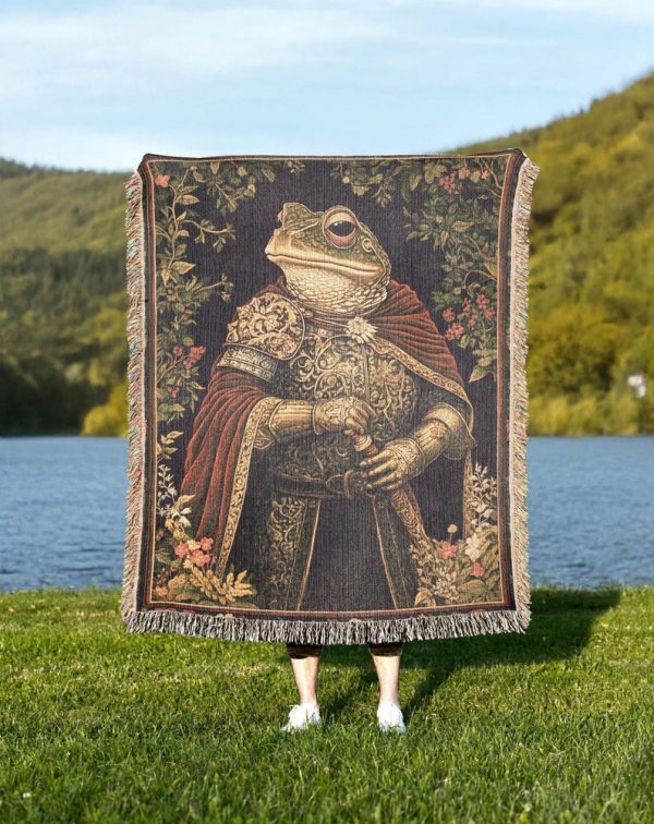 Warrior Frog Woven Blanket