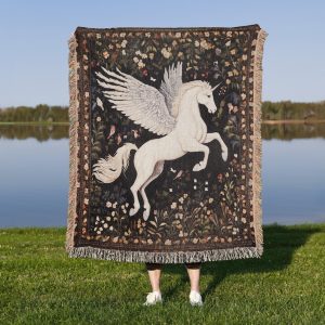 Winged Unicorn Woven Blanket