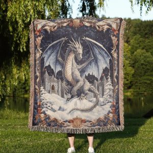 Winter Dragon Woven Blanket