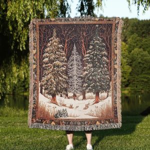 Winter Forest Tapestry Blanket