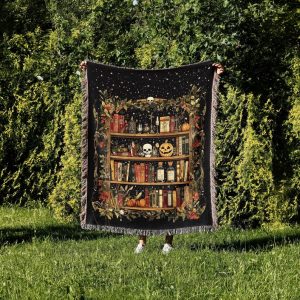 Witches Bookshelf Woven Blanket