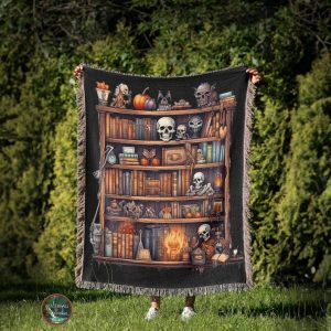 Witches Bookshelf Woven Blanket