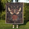 Witchy Moth Woven Blanket