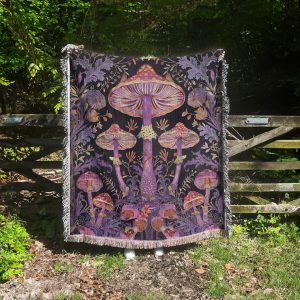 Woven Blanket For Mushroom Lovers