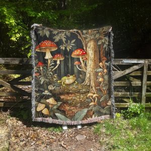 Woven Blanket For Mushroom Lovers