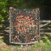 Woven Blanket For Mushroom Lovers