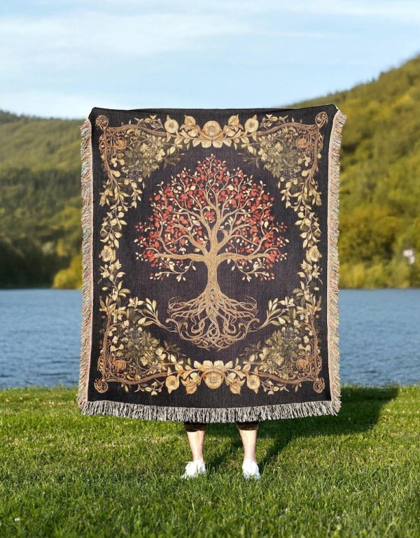 Yggdrasil Woven Tapestry Blanket